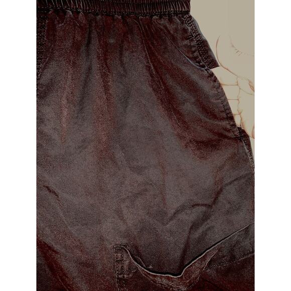 XL Hunter & Brown Pants Womens Flowy Black Elastic Pull On 3 Leg Patch Pockets - Picture 13 of 13